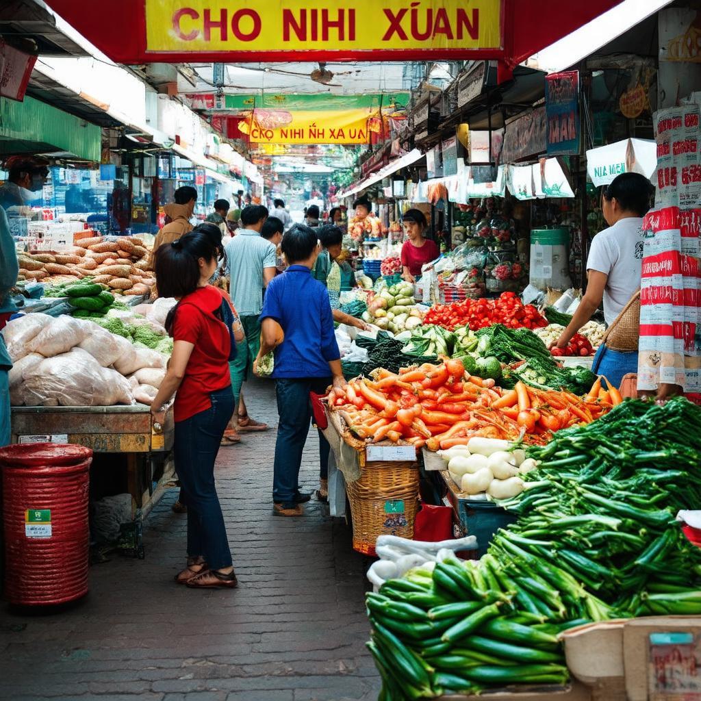 Khung cảnh sầm uất mua bán tại Chợ Nhị Xuân Nguyễn Văn Bứa Hóc Môn